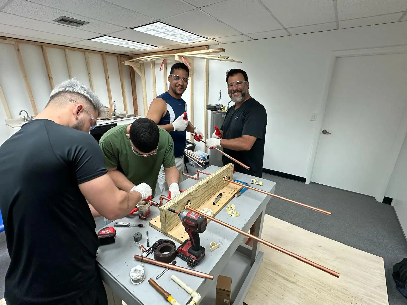 Student working on advanced HVAC system